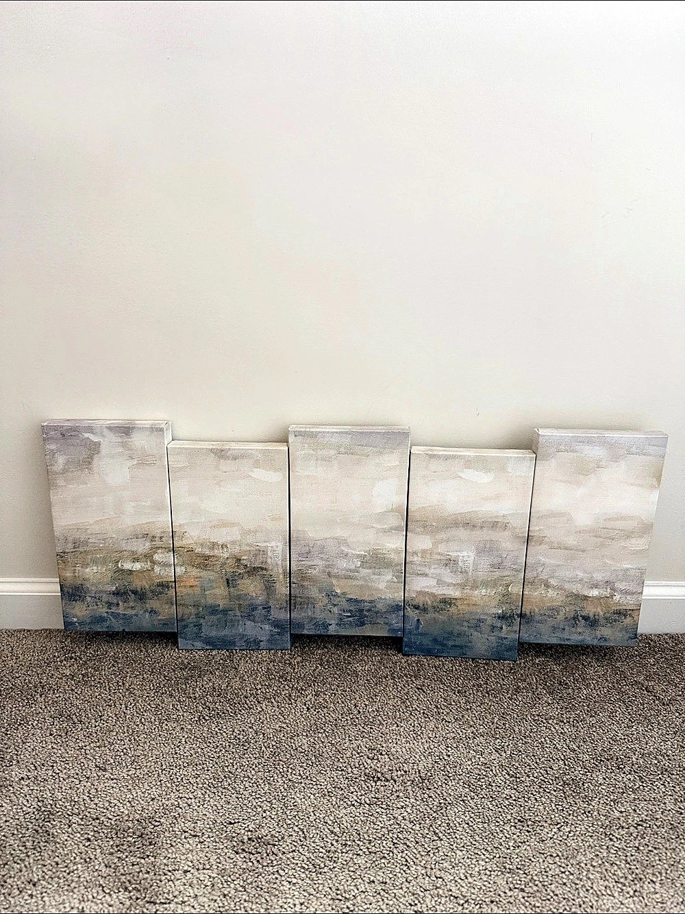 Abstract Blue & White Multi-Panel Wall Art